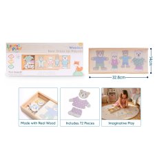 PS893: Wooden Bear Dress Up Playset